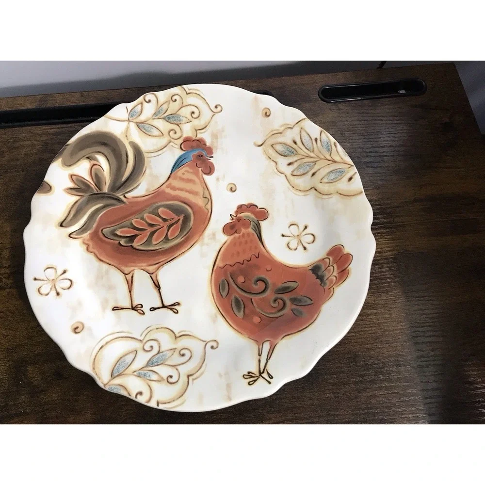 Pier 1 Imports Gallo Decorative Plate With Chickens